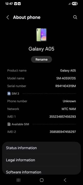 Samsung Galaxy A05 photo 1