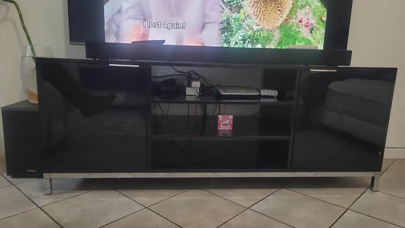Glass tv stand photo 1