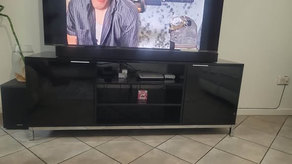 Glass tv stand photo 2