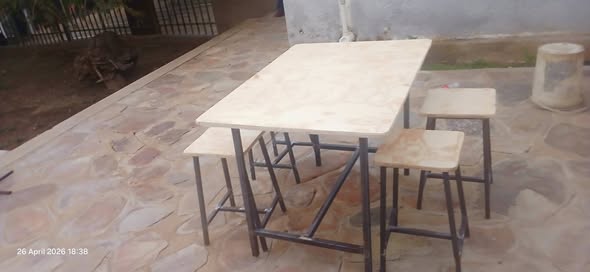 Steel chair and table photo 5