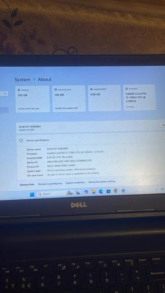 Dell Laptop, 1TB ram 8gb photo 5