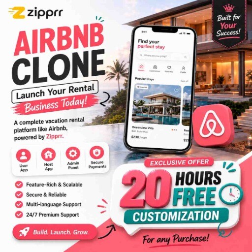 Zipprr Airbnb Clone — Trusted by Entrepreneurs Across 30+ Countries photo 1