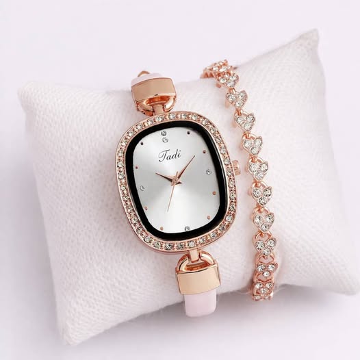 Pink Colour Watch with Bracelet photo 1