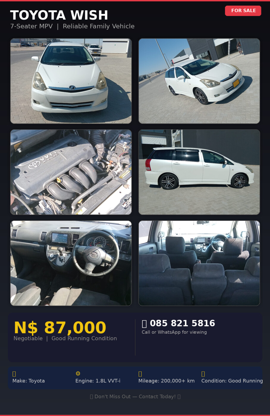 Toyota Wish for Sale photo 1