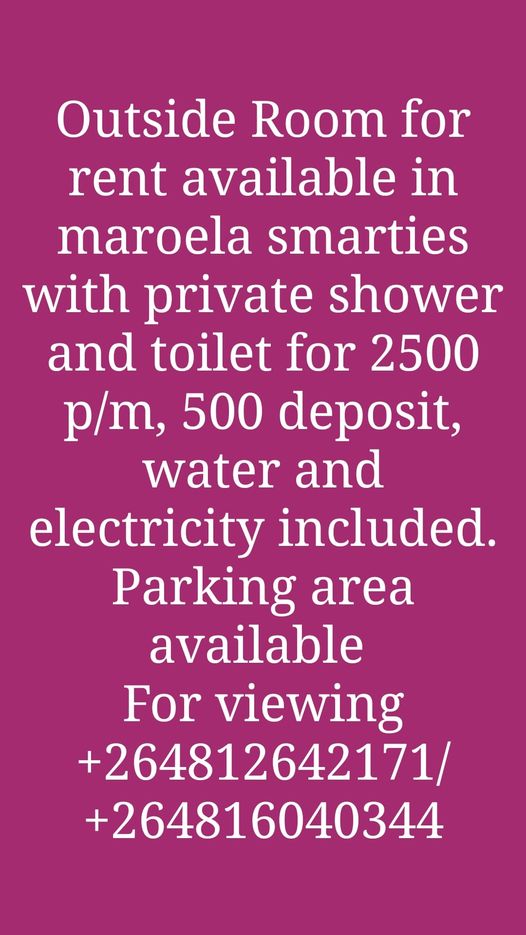 Room to rent in Windhoek Rooms for rent Kalahari Deals Namibia