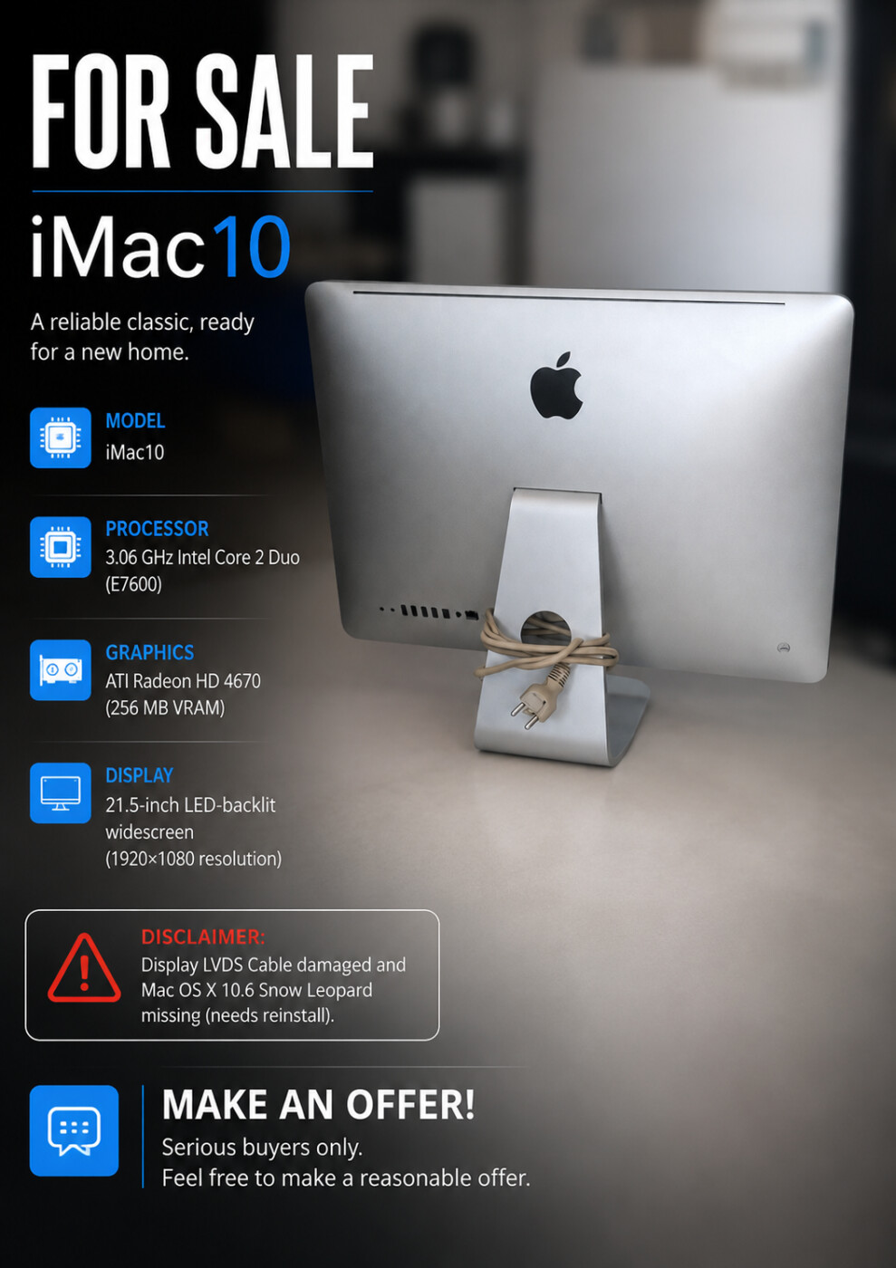 iMac 10 (2010) for sale photo 2