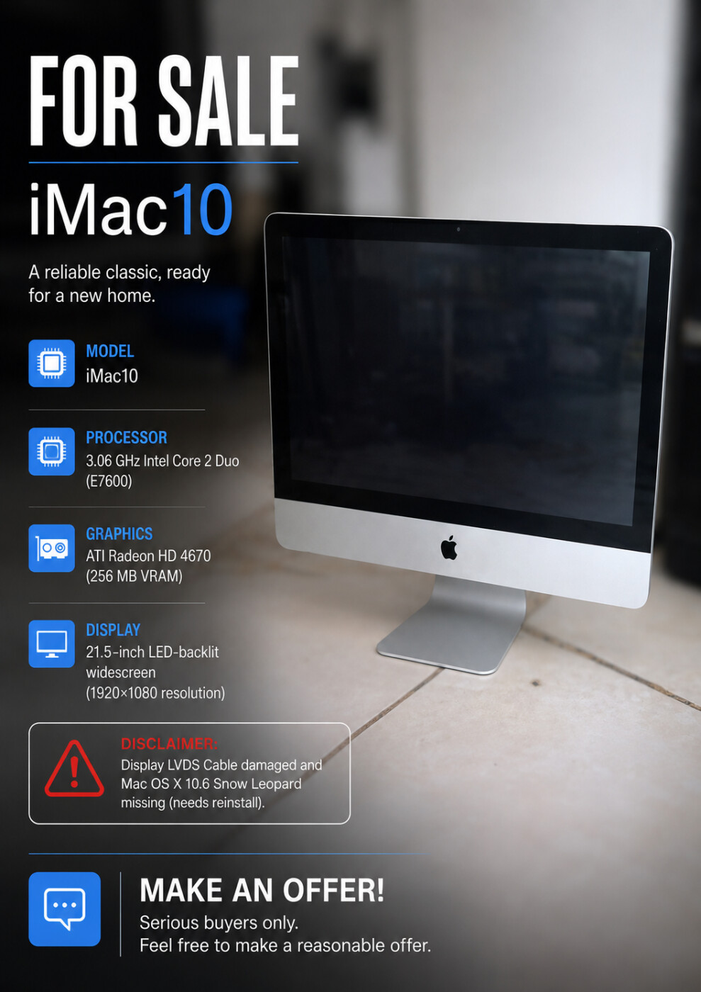 iMac 10 (2010) for sale photo 1