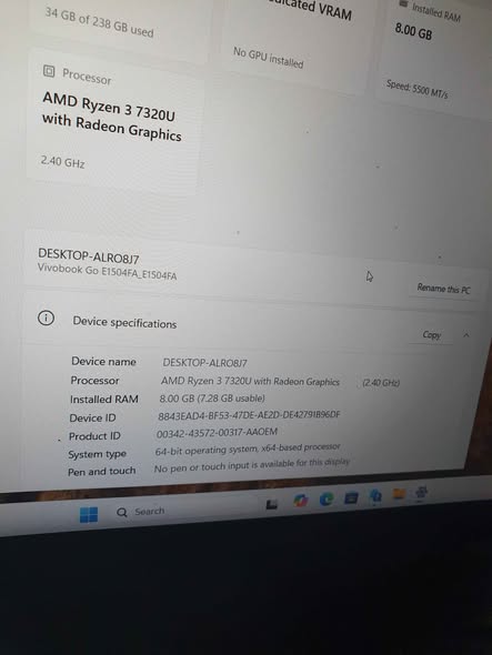 ASUS VIVOBOOK RYZEN 3 7000 series photo 1