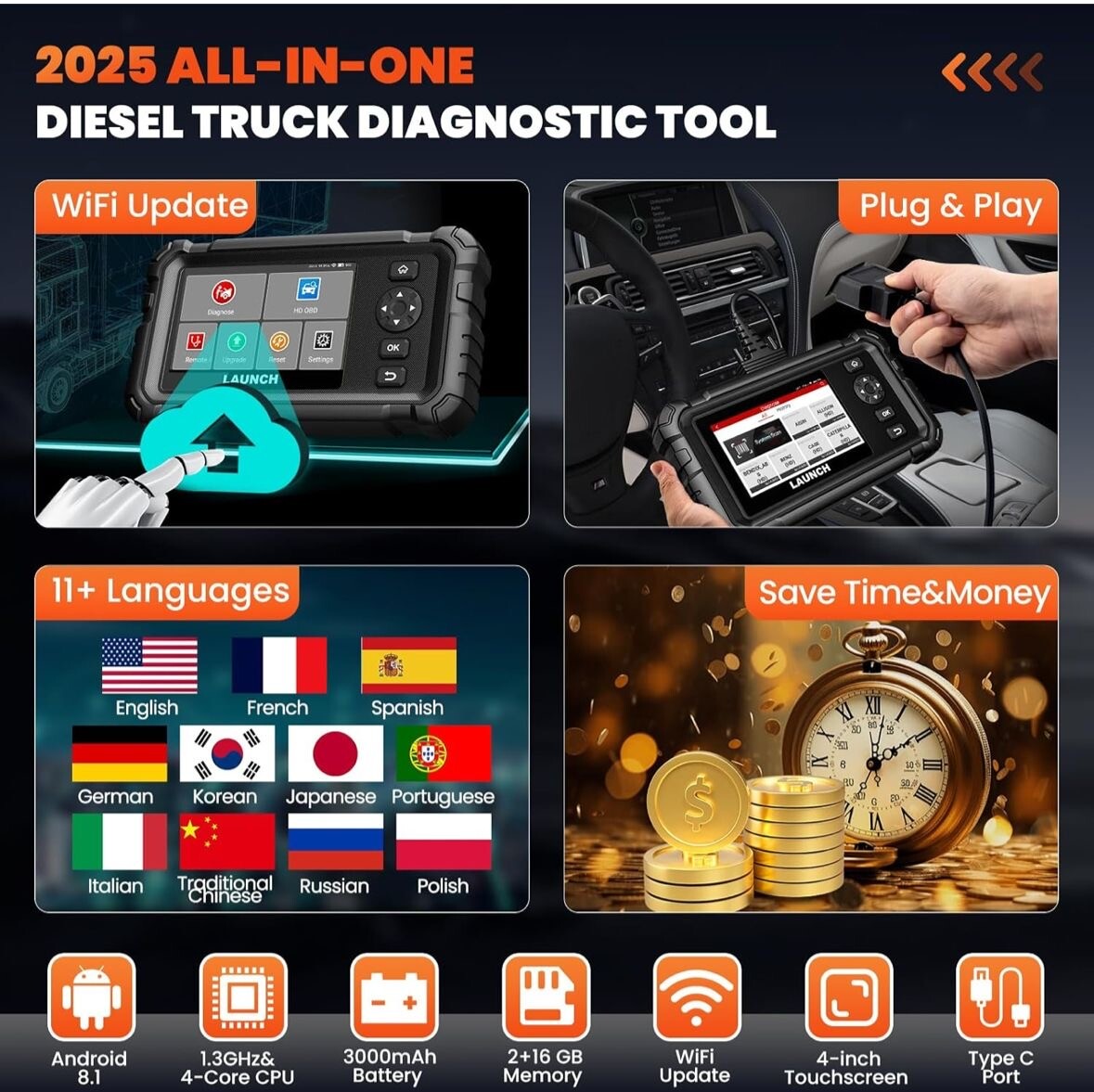 Launch CRP 129 24V Heavy Duty Diagnostic Scanner photo 3